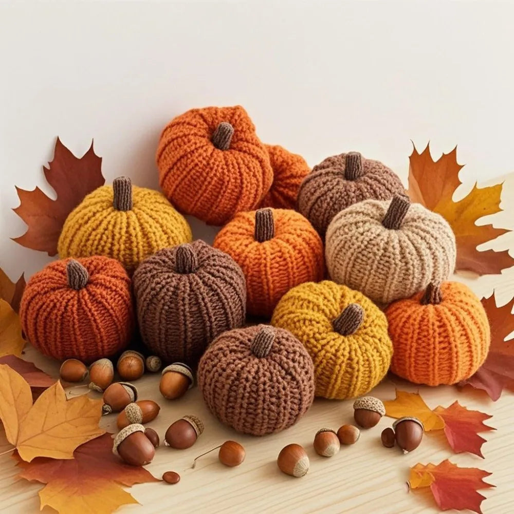 Handmade Pumpkin Ornament Set
