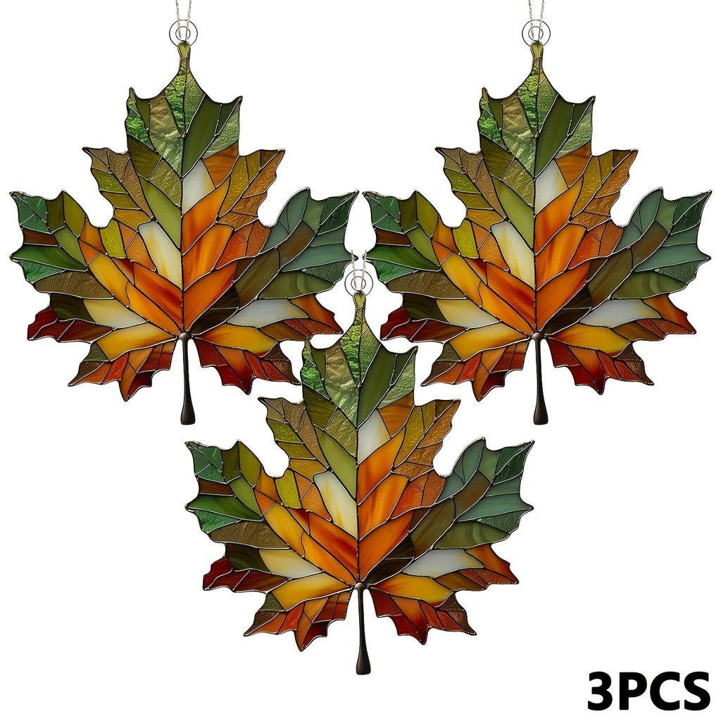 Maple Leaf Acrylic Window Decor Set