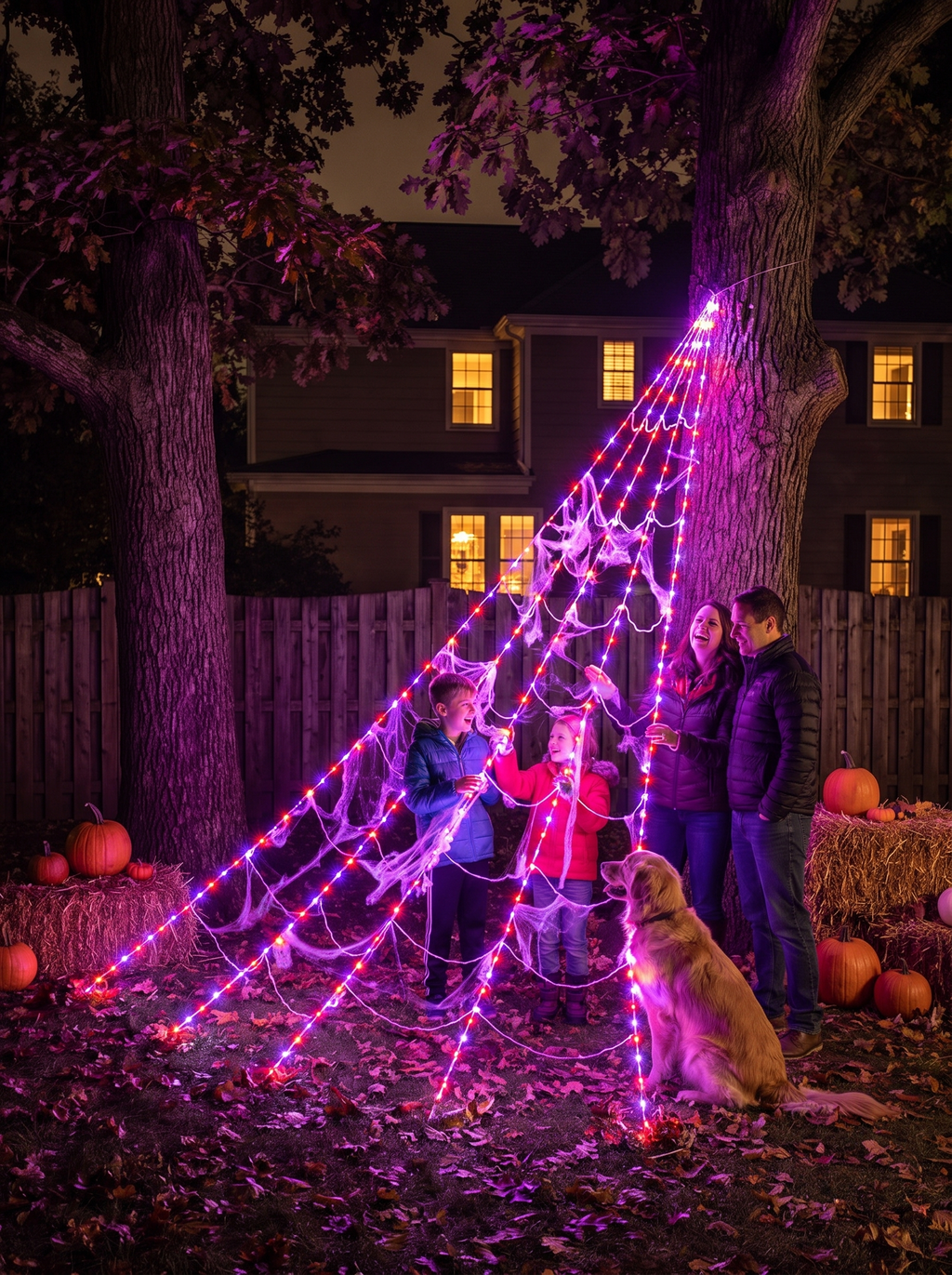 Spider Web Halloween LED Lights lifestyle