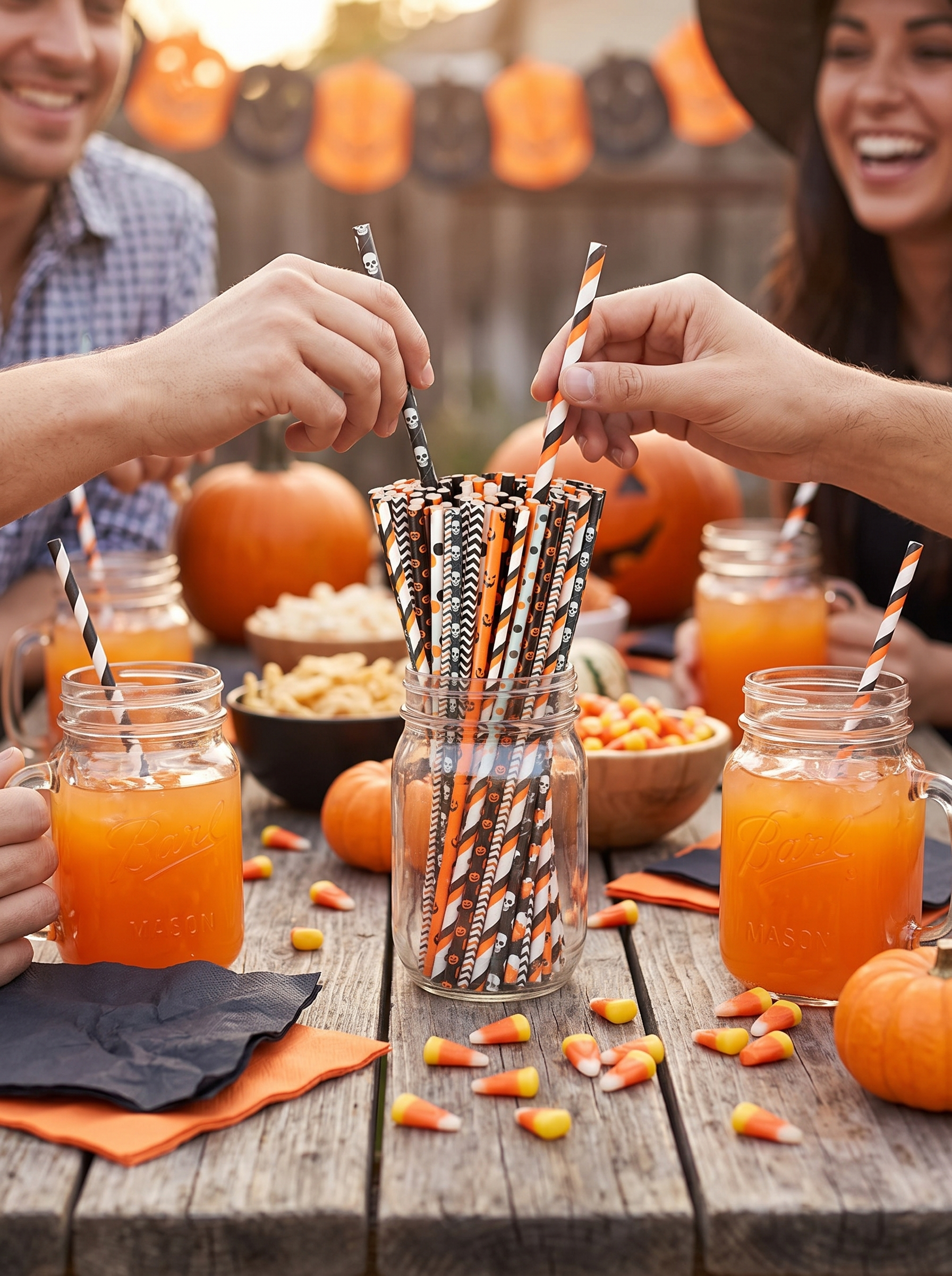 Biodegradable Halloween Paper Straws lifestyle