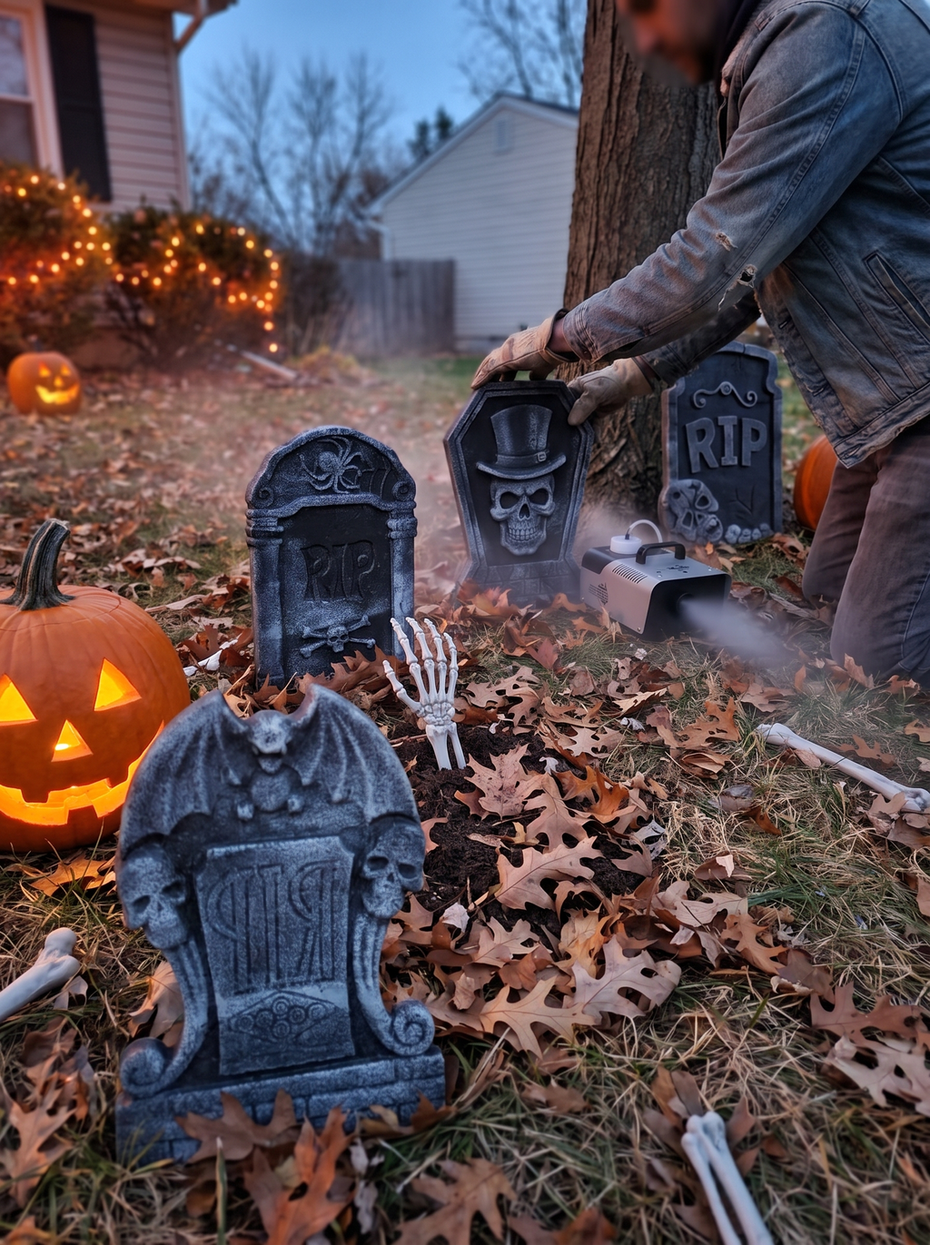 Halloween Tombstone Decoration Set lifestyle