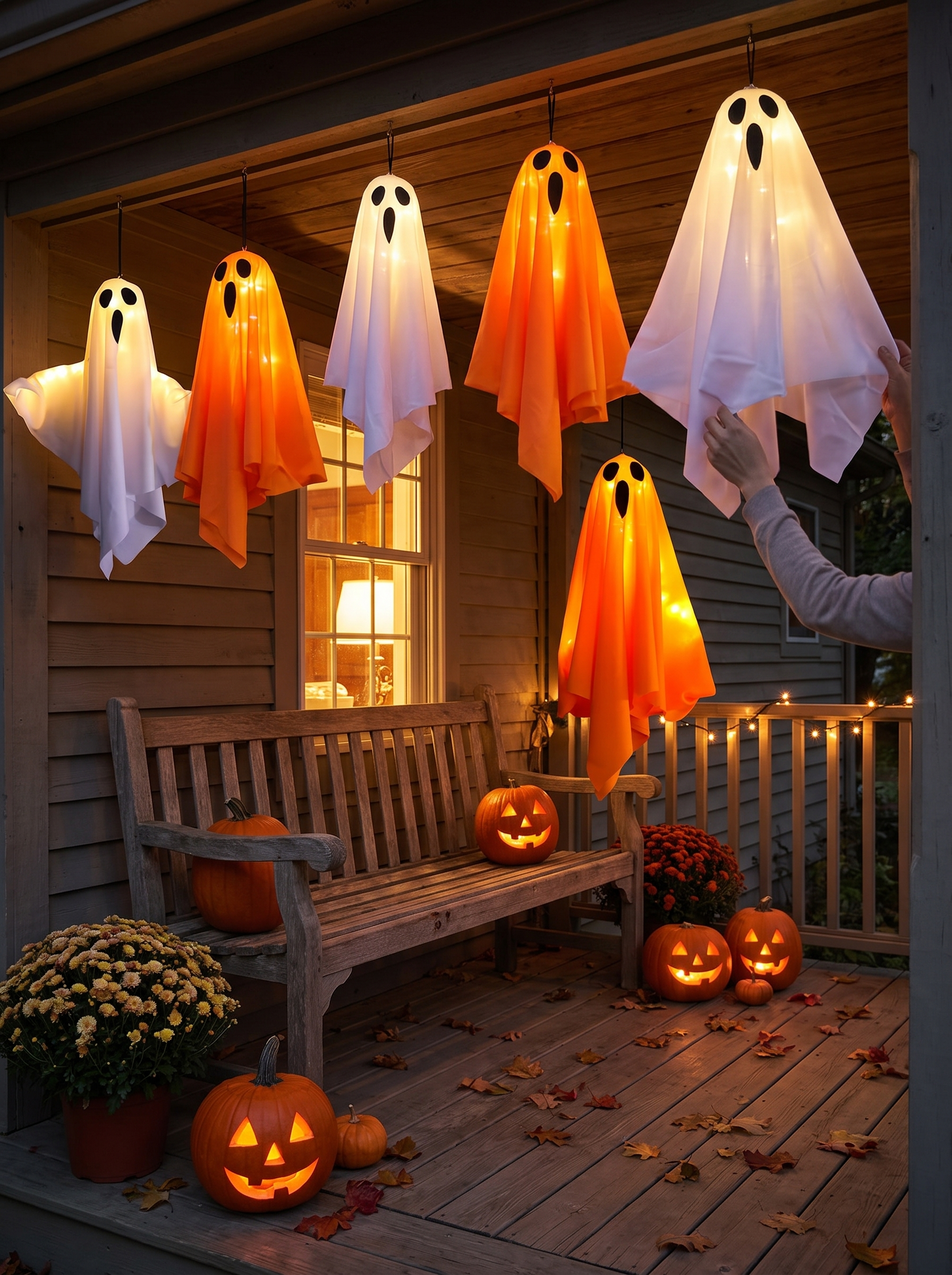 Hanging LED Ghost Decoration lifestyle