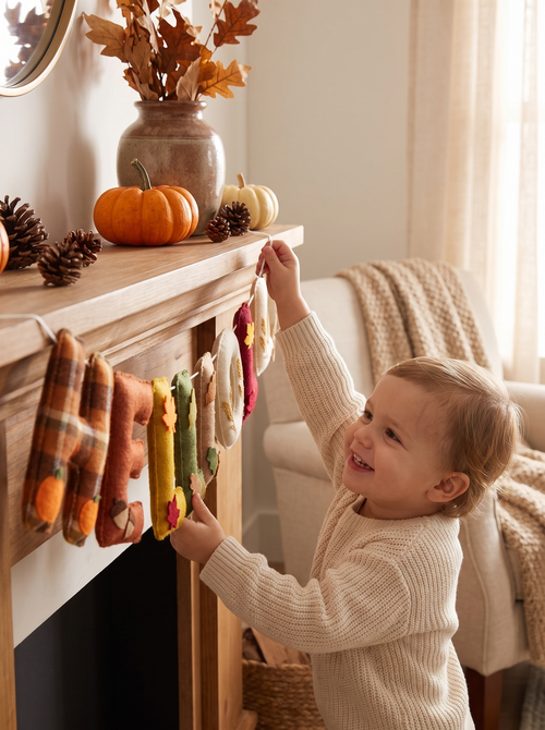 Hello Fall Felt Bunting Garland lifestyle