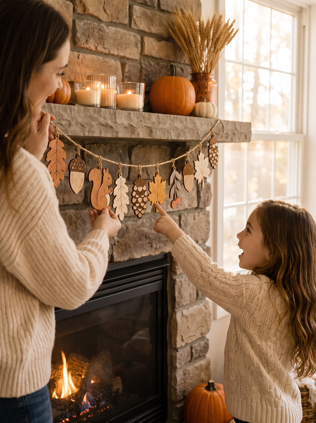 Wooden Autumn Garland lifestyle
