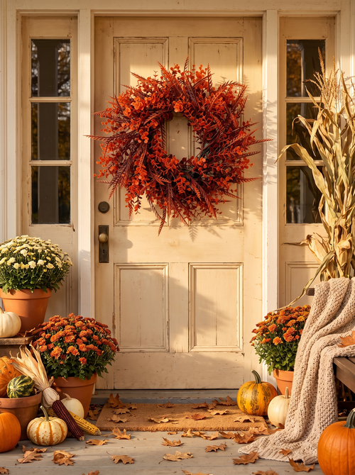 Artificial Fall Eucalyptus Wreath lifestyle