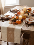 Rustic Burlap Table Runner lifestyle