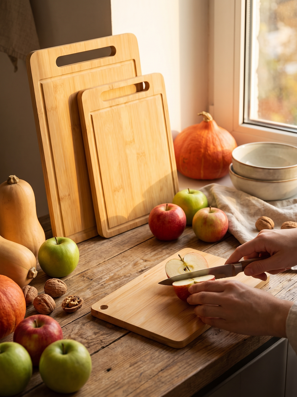 Solid Wood Cutting Board lifestyle