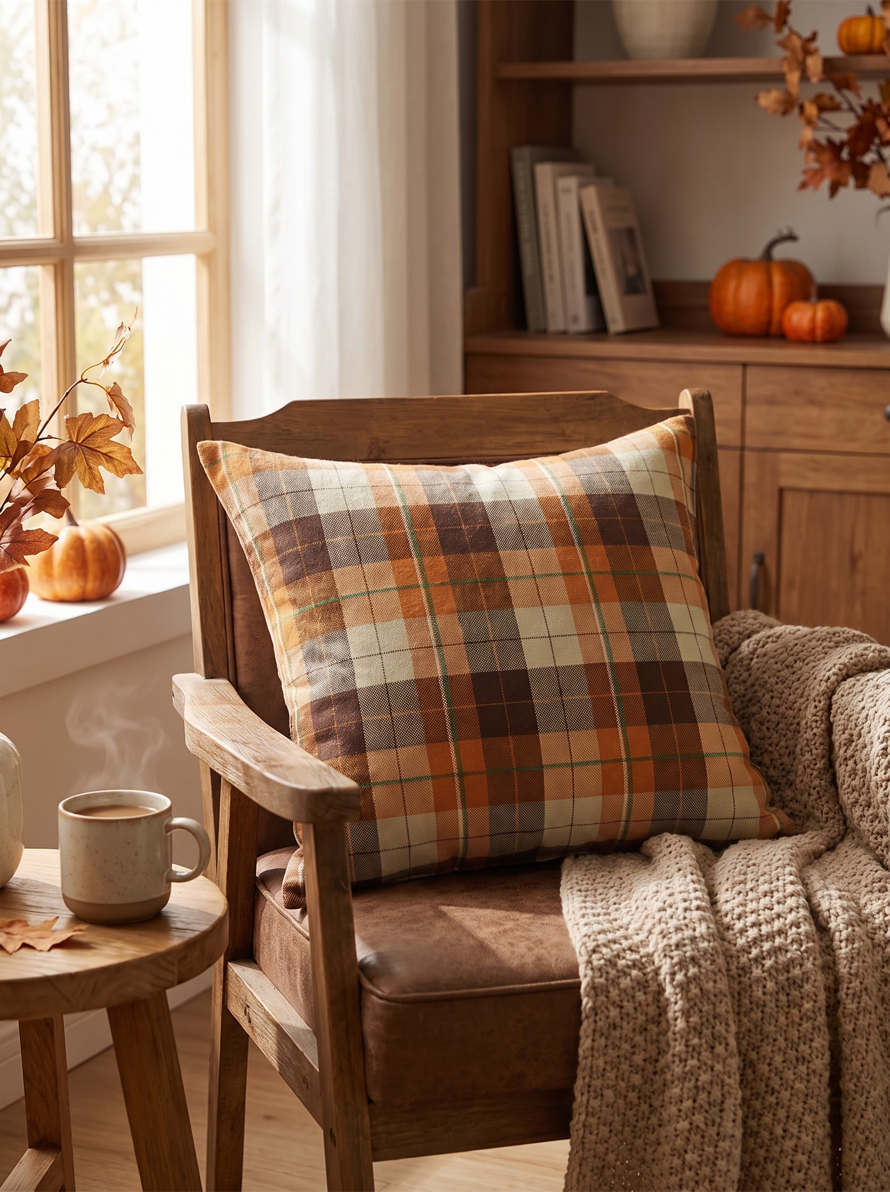 Autumn Plaid Cushion Cover lifestyle