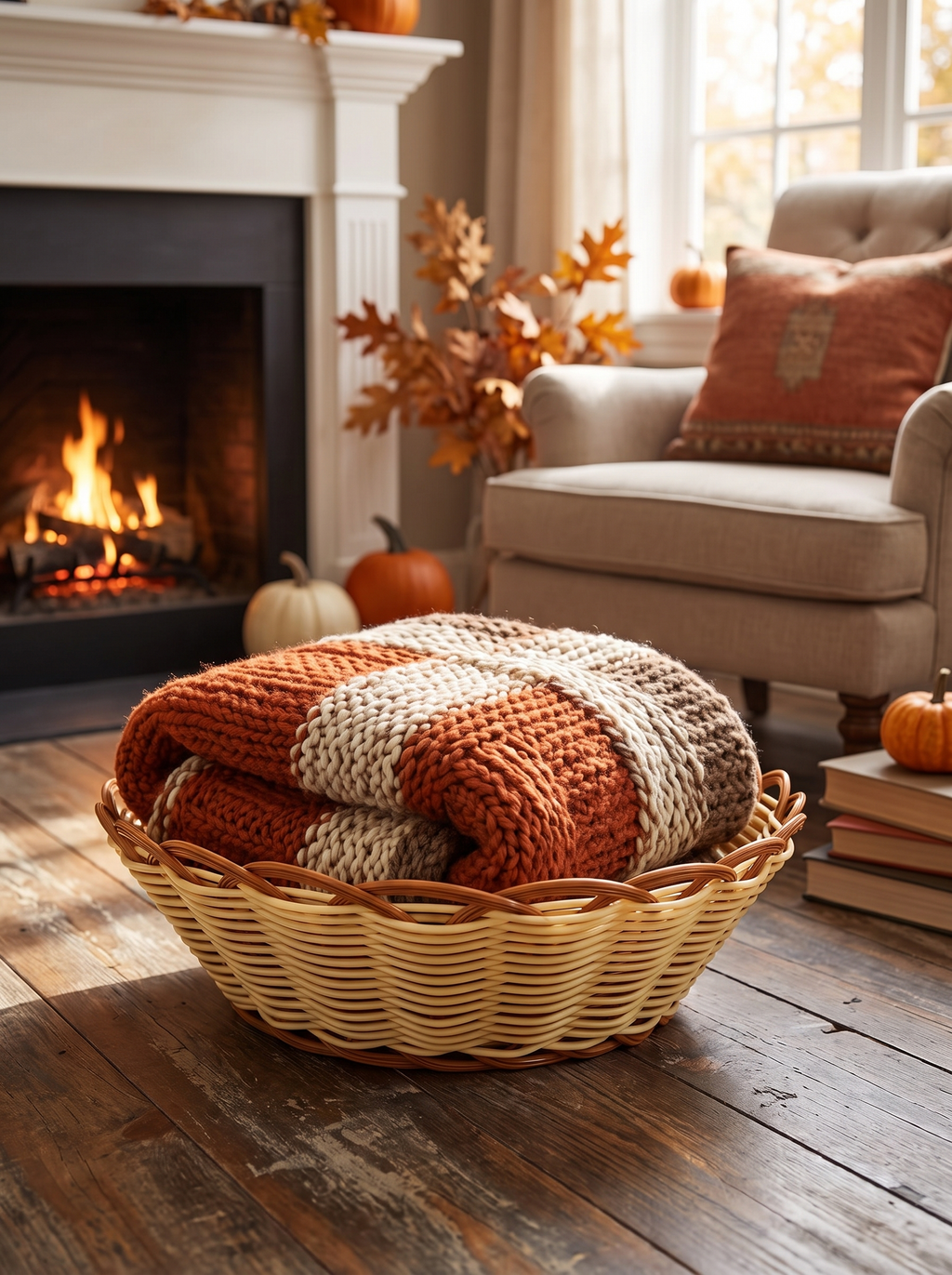 Round Rattan Storage Basket lifestyle