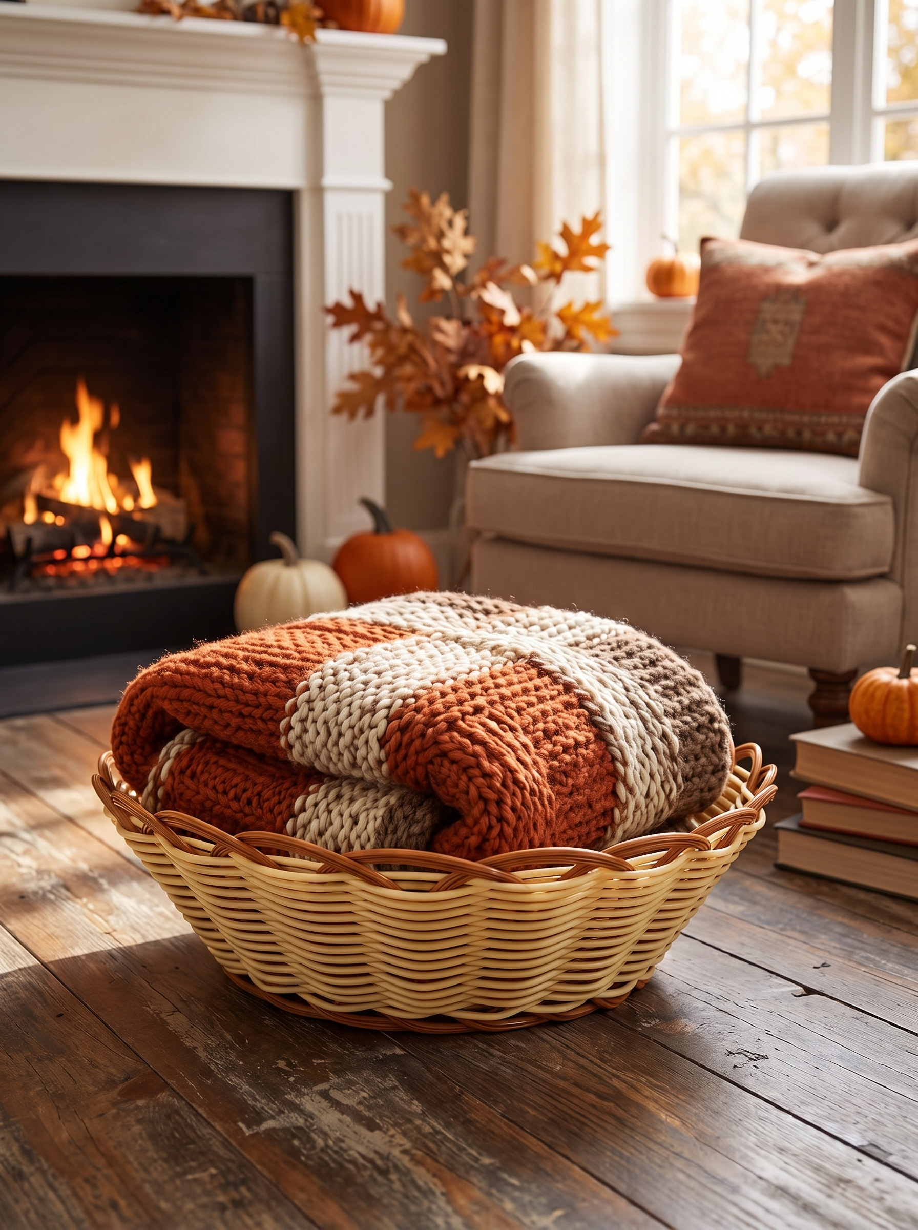 Round Rattan Storage Basket lifestyle